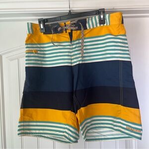 Patagonia Men's Wavefarer Board Beach Shorts Size 34 Striped Nylon Swim Summer